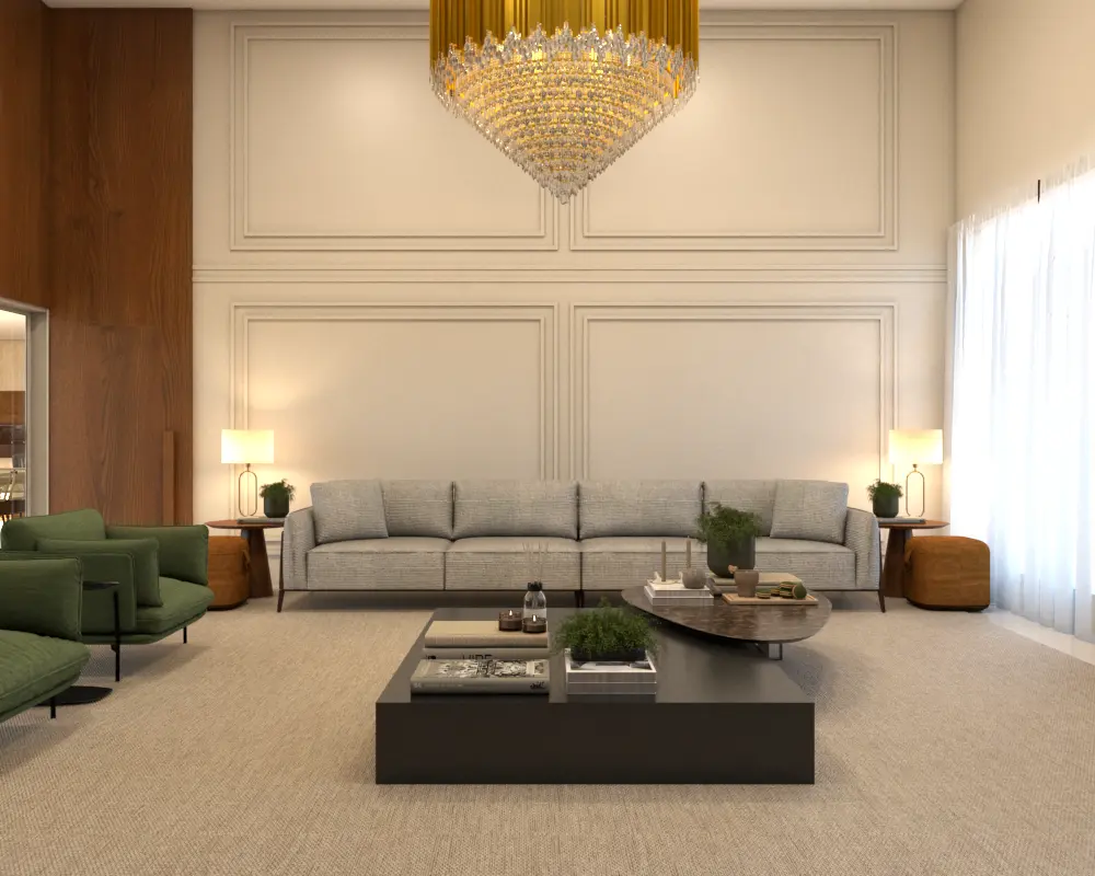 Living comercial de alto padrão – projeto de interiores Primavera do Leste